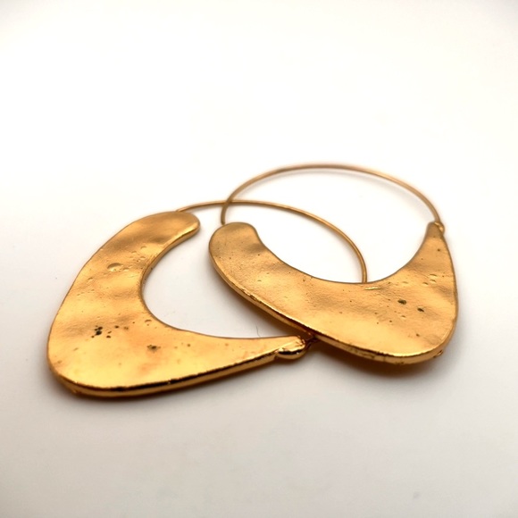 Anthropology Carissa Crescent gold earrings - Picture 4 of 5